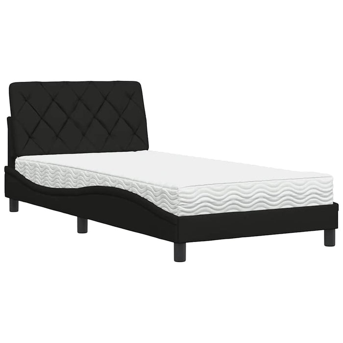 vidaXL Letto con Materasso Nero 100x200 cm in Tessuto