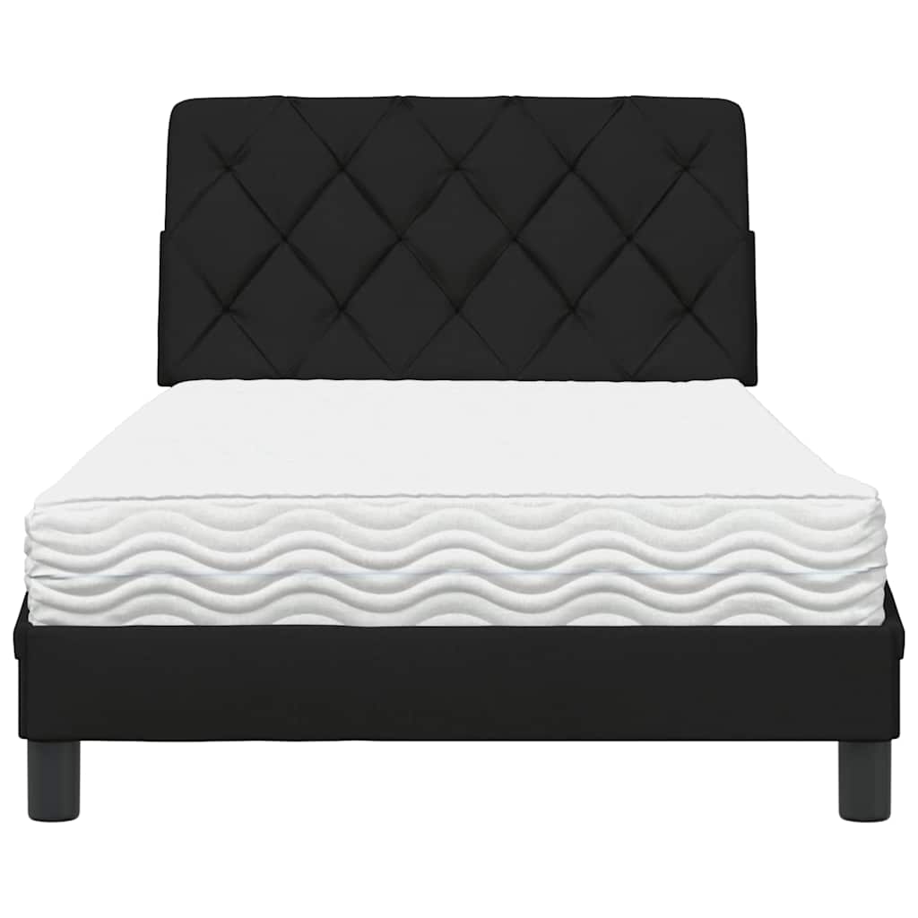 vidaXL Letto con Materasso Nero 100x200 cm in Tessuto