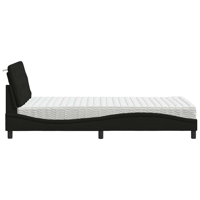 vidaXL Letto con Materasso Nero 100x200 cm in Tessuto