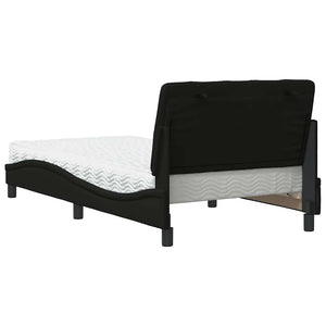 vidaXL Letto con Materasso Nero 100x200 cm in Tessuto