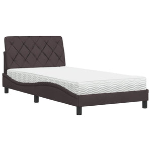 vidaXL Letto con Materasso Marrone Scuro 100x200 cm in Tessuto