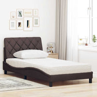 vidaXL Letto con Materasso Marrone Scuro 100x200 cm in Tessuto