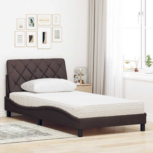 vidaXL Letto con Materasso Marrone Scuro 100x200 cm in Tessuto