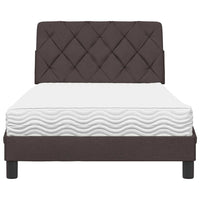 vidaXL Letto con Materasso Marrone Scuro 100x200 cm in Tessuto