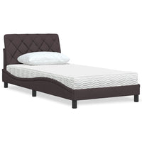 vidaXL Letto con Materasso Marrone Scuro 100x200 cm in Tessuto