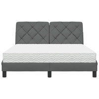 vidaXL Letto con Materasso Grigio Scuro 120x200 cm Tessuto