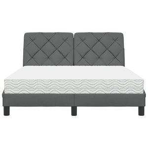 vidaXL Letto con Materasso Grigio Scuro 120x200 cm Tessuto