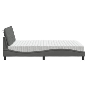 vidaXL Letto con Materasso Grigio Scuro 120x200 cm Tessuto