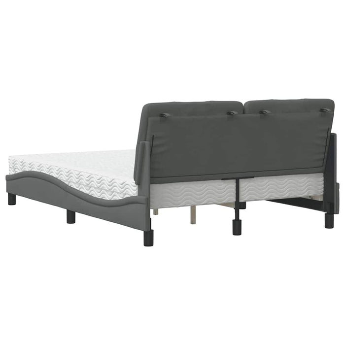 vidaXL Letto con Materasso Grigio Scuro 120x200 cm Tessuto