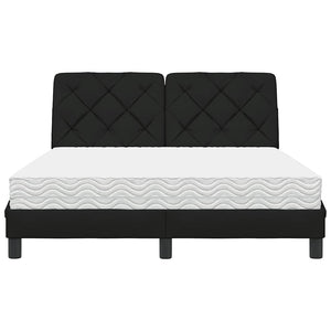 vidaXL Letto con Materasso Nero 120x200 cm in Tessuto