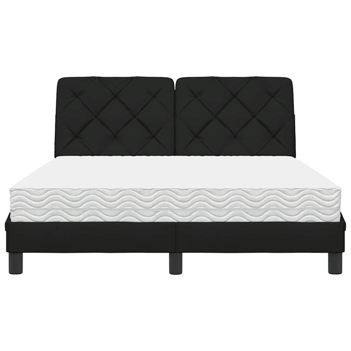 vidaXL Letto con Materasso Nero 120x200 cm in Tessuto