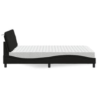 vidaXL Letto con Materasso Nero 120x200 cm in Tessuto