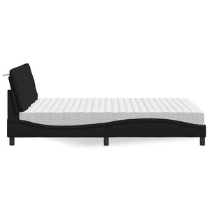 vidaXL Letto con Materasso Nero 120x200 cm in Tessuto