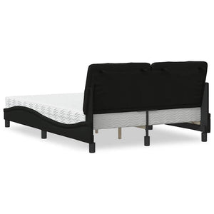 vidaXL Letto con Materasso Nero 120x200 cm in Tessuto