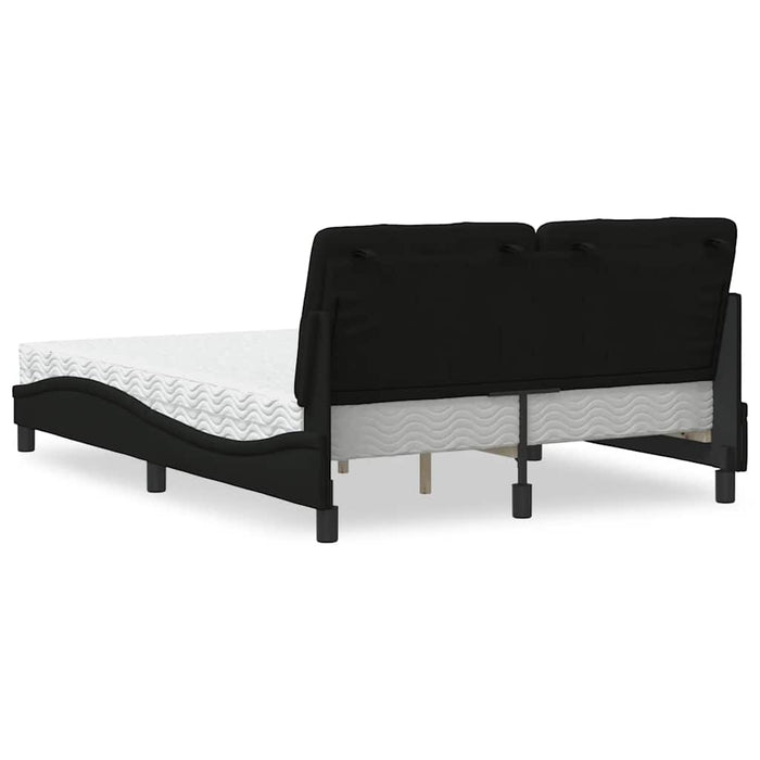 vidaXL Letto con Materasso Nero 120x200 cm in Tessuto