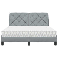 vidaXL Letto con Materasso Grigio Chiaro 140x190cm Tessuto