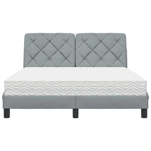 vidaXL Letto con Materasso Grigio Chiaro 140x190cm Tessuto