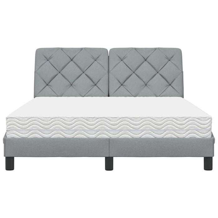 vidaXL Letto con Materasso Grigio Chiaro 140x190cm Tessuto