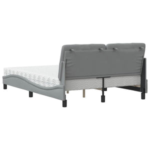 vidaXL Letto con Materasso Grigio Chiaro 140x190cm Tessuto