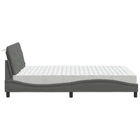 vidaXL Letto con Materasso Grigio Scuro 140x190 cm Tessuto