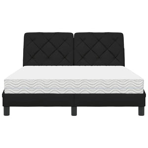 vidaXL Letto con Materasso Nero 140x190 cm in Tessuto