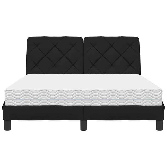 vidaXL Letto con Materasso Nero 140x190 cm in Tessuto