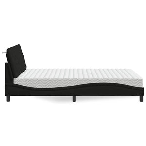 vidaXL Letto con Materasso Nero 140x190 cm in Tessuto