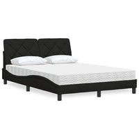 vidaXL Letto con Materasso Nero 140x190 cm in Tessuto