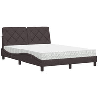 vidaXL Letto con Materasso Marrone Scuro 140x190cm Tessuto