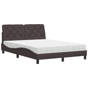 vidaXL Letto con Materasso Marrone Scuro 140x190cm Tessuto