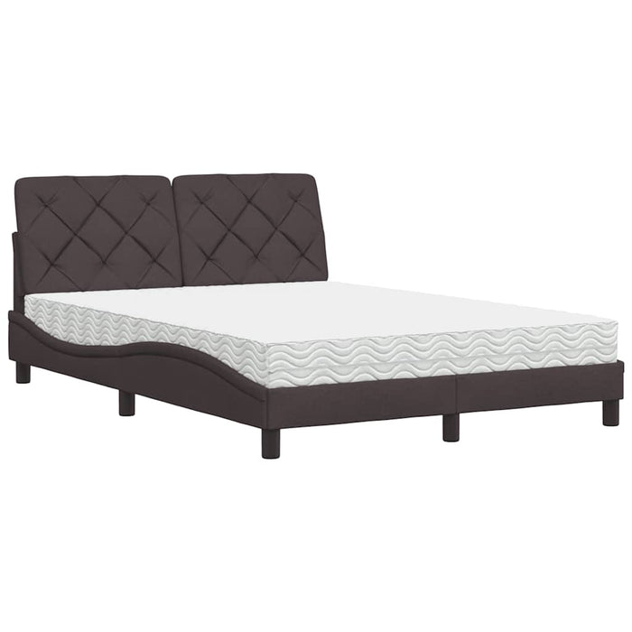vidaXL Letto con Materasso Marrone Scuro 140x190cm Tessuto