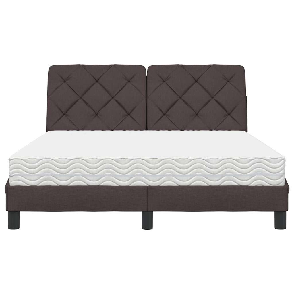 vidaXL Letto con Materasso Marrone Scuro 140x190cm Tessuto