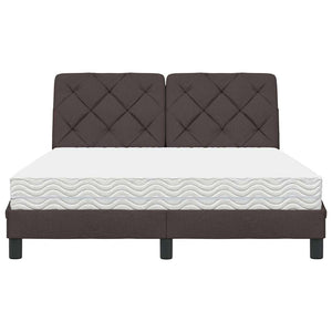 vidaXL Letto con Materasso Marrone Scuro 140x190cm Tessuto