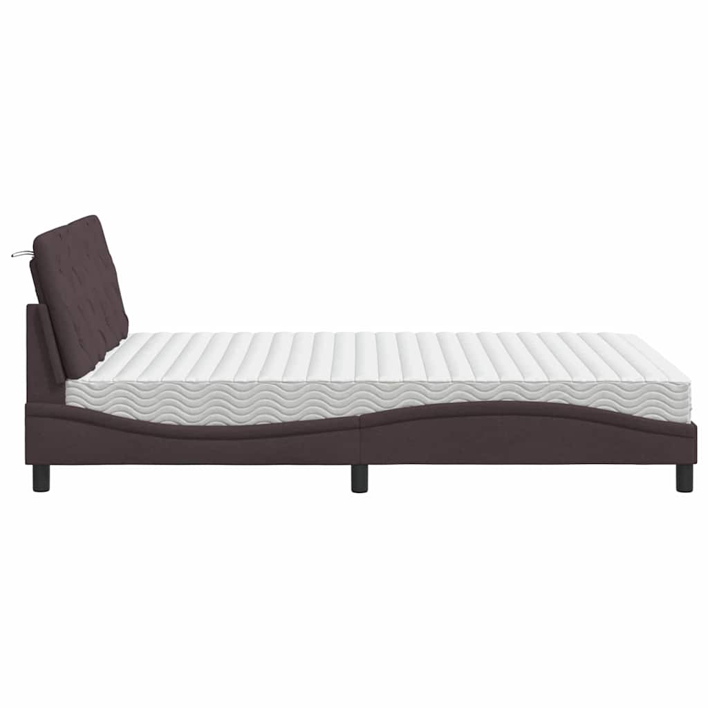 vidaXL Letto con Materasso Marrone Scuro 140x190cm Tessuto