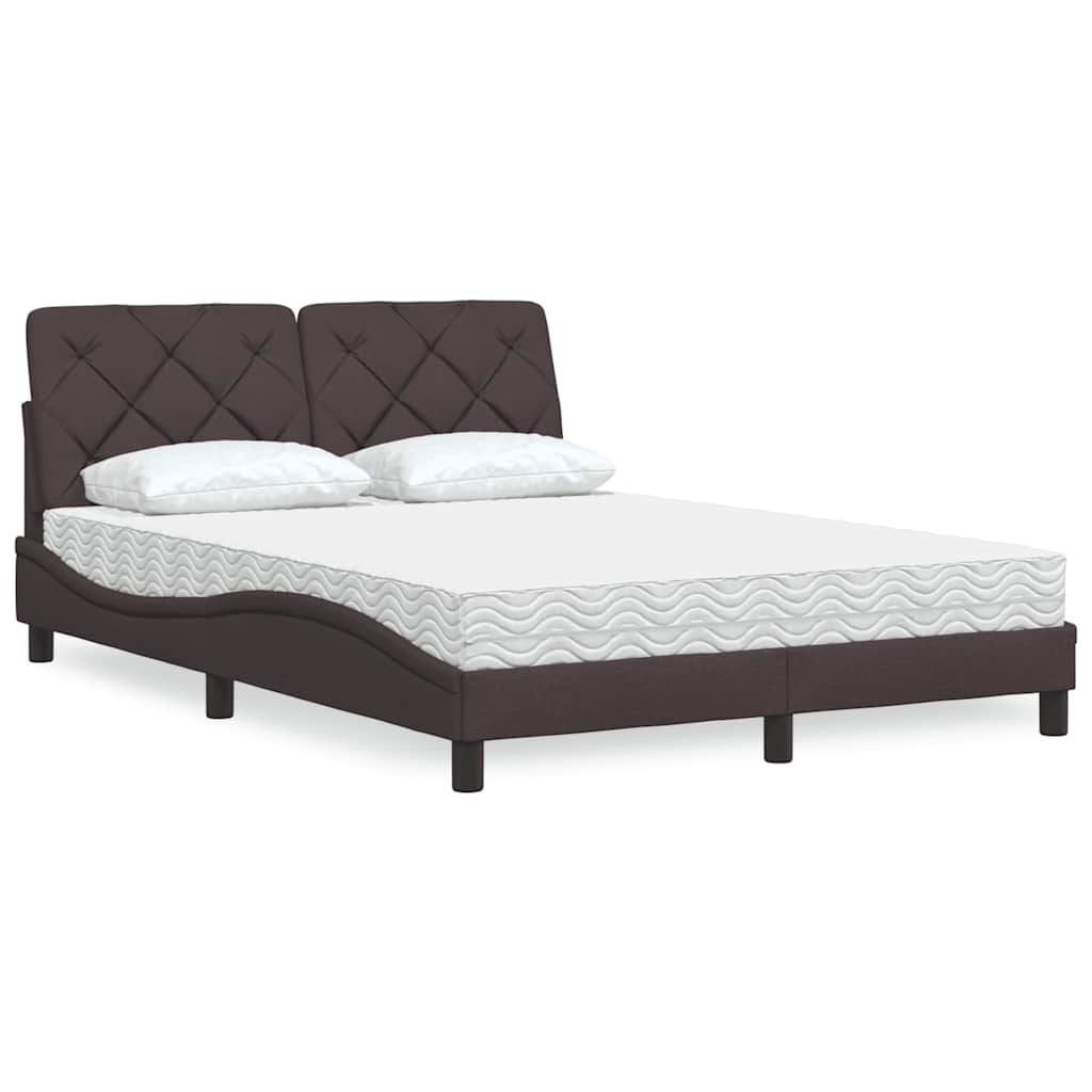 vidaXL Letto con Materasso Marrone Scuro 140x190cm Tessuto