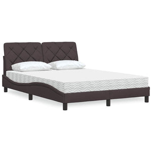 vidaXL Letto con Materasso Marrone Scuro 140x190cm Tessuto