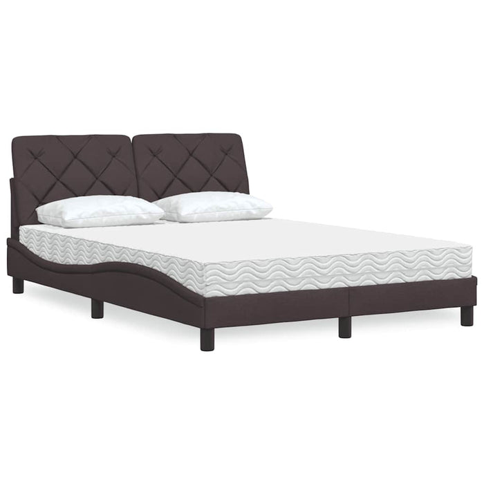 vidaXL Letto con Materasso Marrone Scuro 140x190cm Tessuto