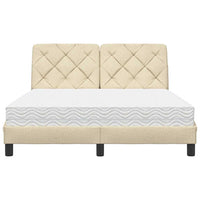 vidaXL Letto con Materasso Crema 140x19 cm in Tessuto