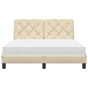 vidaXL Letto con Materasso Crema 140x19 cm in Tessuto