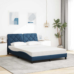 vidaXL Letto con Materasso Blu 140x190 cm in Tessuto