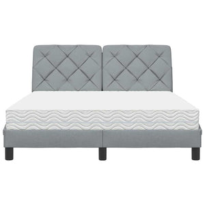 vidaXL Letto con Materasso Grigio Chiaro 140x200cm Tessuto