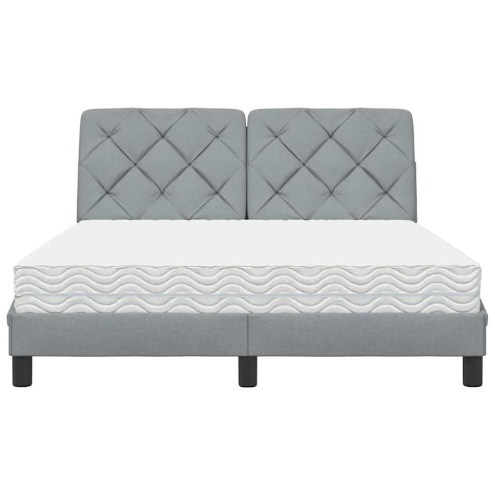 vidaXL Letto con Materasso Grigio Chiaro 140x200cm Tessuto