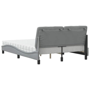 vidaXL Letto con Materasso Grigio Chiaro 140x200cm Tessuto