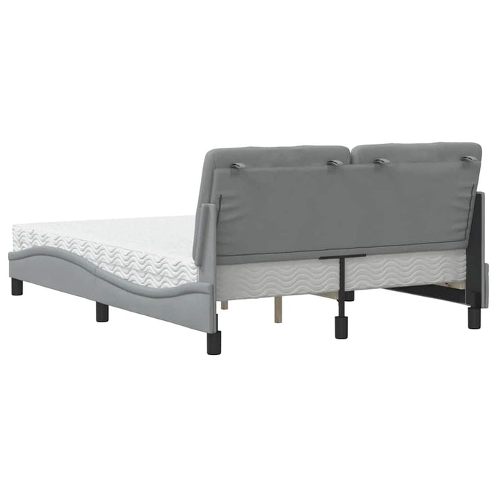vidaXL Letto con Materasso Grigio Chiaro 140x200cm Tessuto