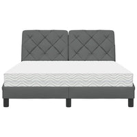 vidaXL Letto con Materasso Grigio Scuro 140x200cm Tessuto