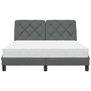 vidaXL Letto con Materasso Grigio Scuro 140x200cm Tessuto