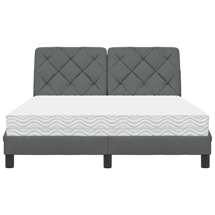 vidaXL Letto con Materasso Grigio Scuro 140x200cm Tessuto