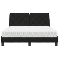 vidaXL Letto con Materasso Nero 140x200 cm in Tessuto