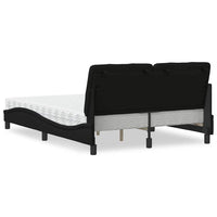 vidaXL Letto con Materasso Nero 140x200 cm in Tessuto