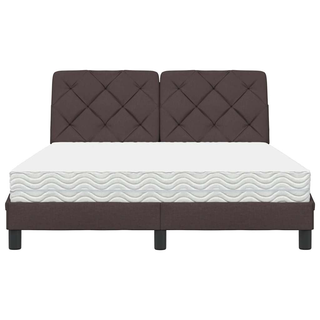 vidaXL Letto con Materasso Marrone Scuro 140x200cm Tessuto